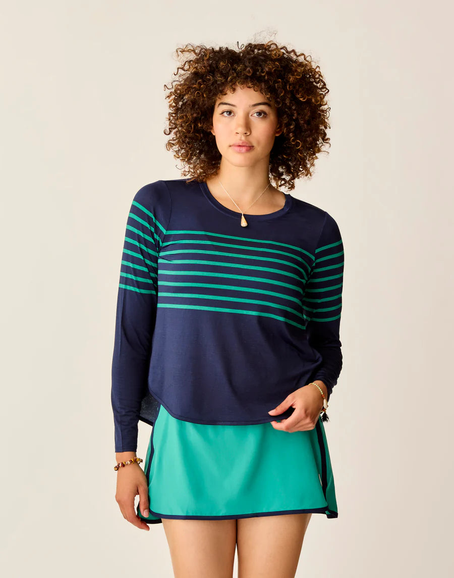JADE STRIPE TREK TOP