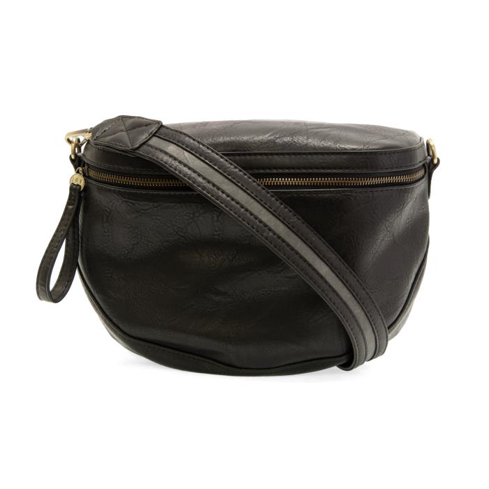 BLACK LAURA CONTRAST STRAP SLING/BELT BAG