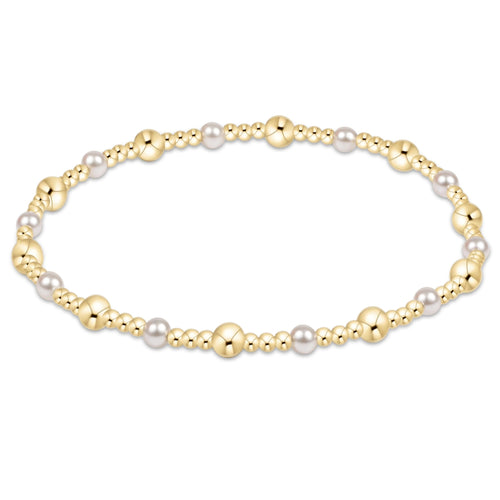 CLASSIC GOLD SINCERITY PEARL PATTERN 4MM BEAD BRACELET
