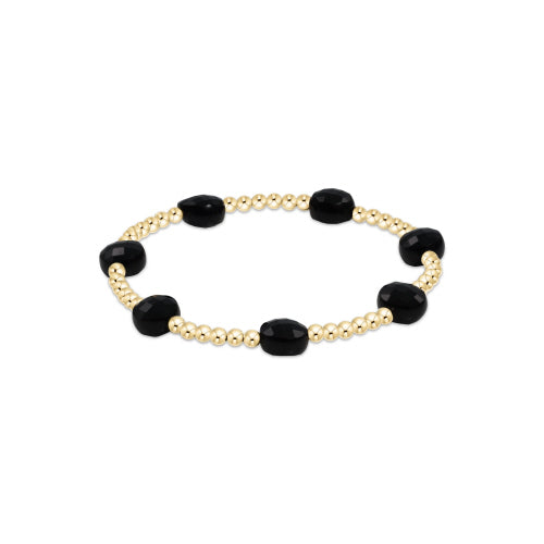 FACETED ONYX ADMIRE GOLD 3MM BEAD BRACELET