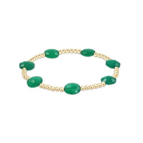 GREEN ONYX ADMIRE GOLD 3MM BEAD BRACELET