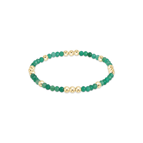GREEN ONYX WORTHY PATTERN 3MM BEAD BRACELET