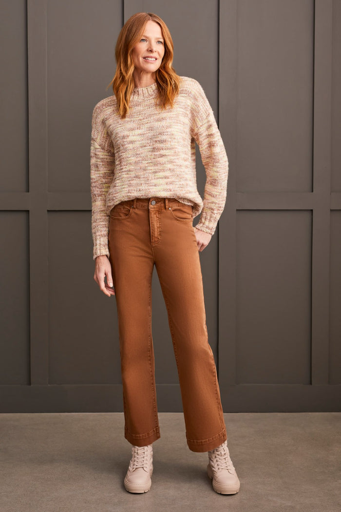 WALNUT COMFORT STRETCH FLY FRONT WIDE TWILL JEANS