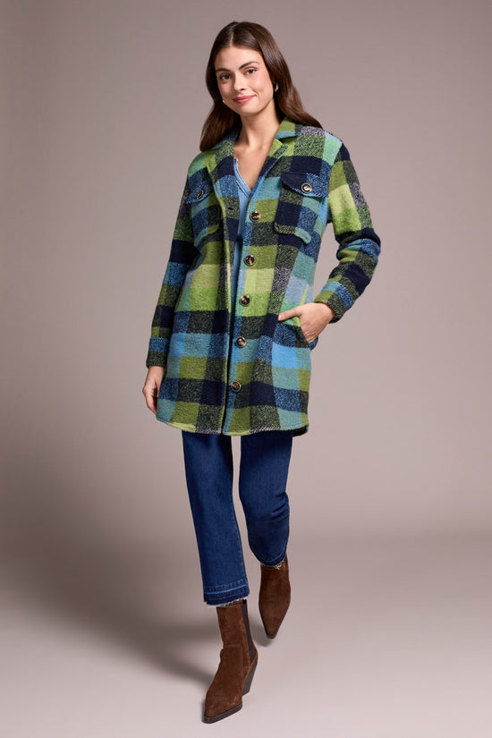 NIGHTFALL PLAID NOTCH COLLAR JACKET