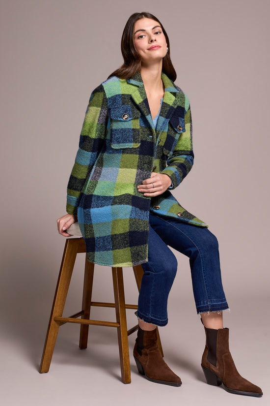 NIGHTFALL PLAID NOTCH COLLAR JACKET