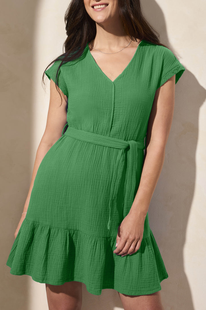GREEN SEA COTTON GAUZE DRESS