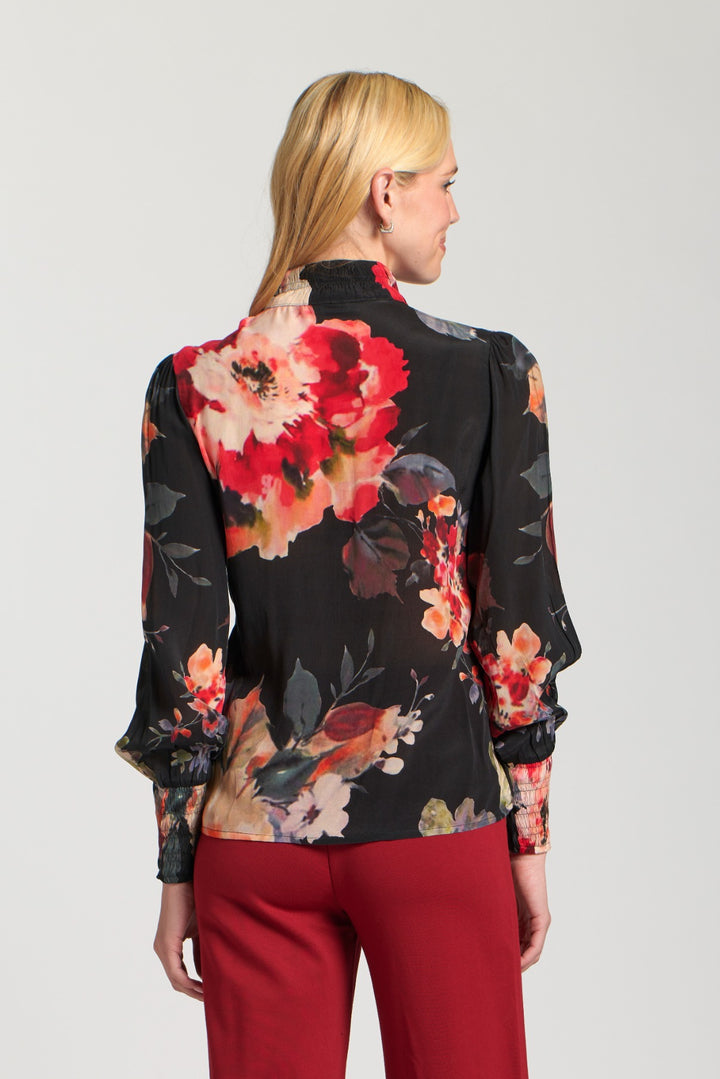ERIKA ROSEBUD FLORAL PUFF SLEEVE BLOUSE