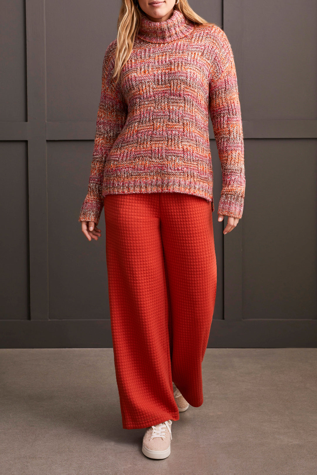 GINGER MARLED WEAVE COWL SWEATER
