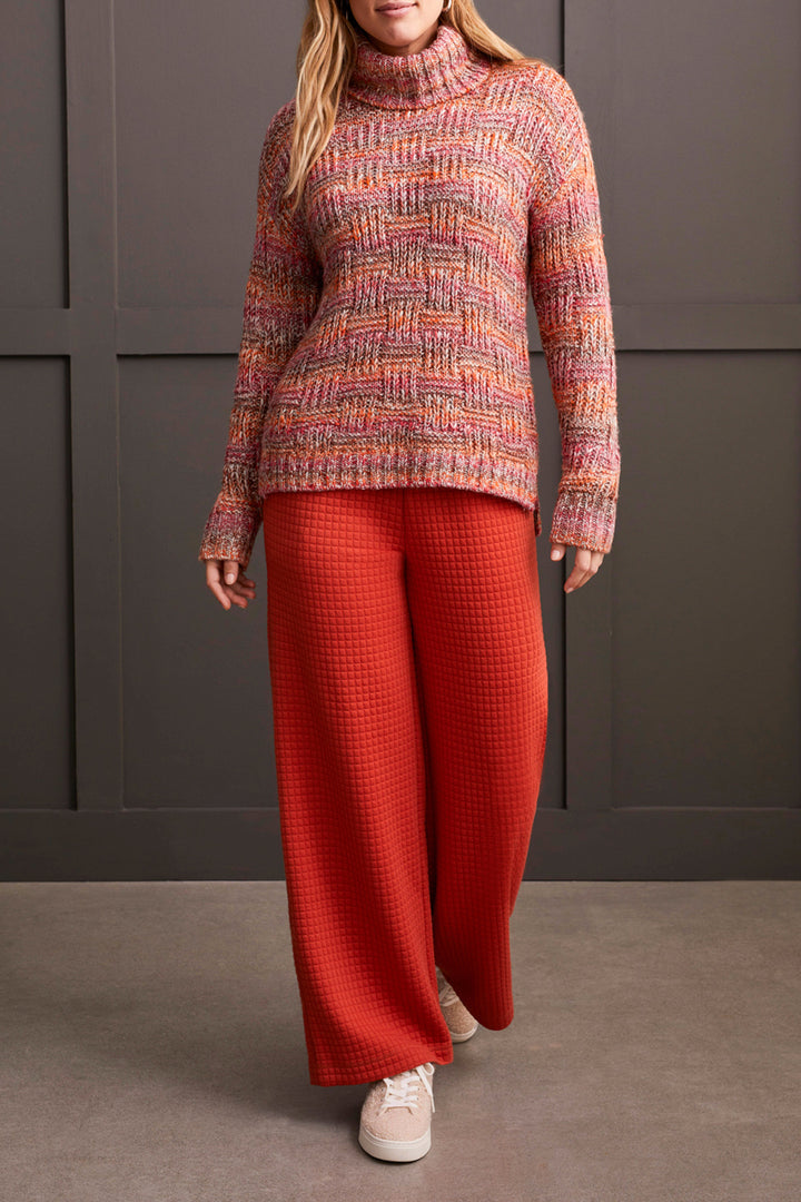 GINGER MARLED WEAVE COWL SWEATER