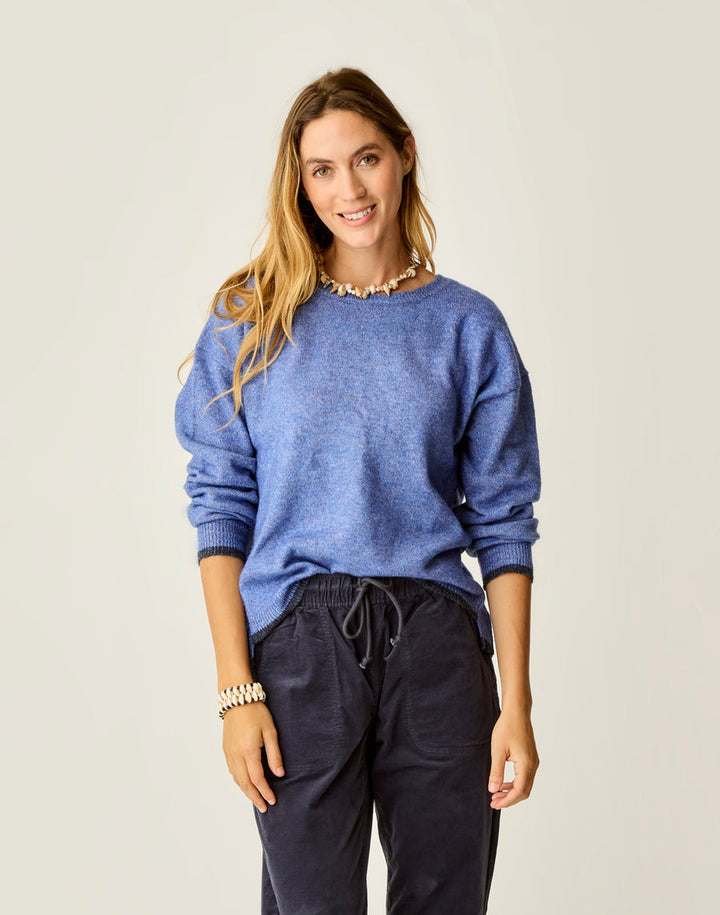 CAPRI BLUE WITH DARK CAPRI DRUE FUZZ SWEATER