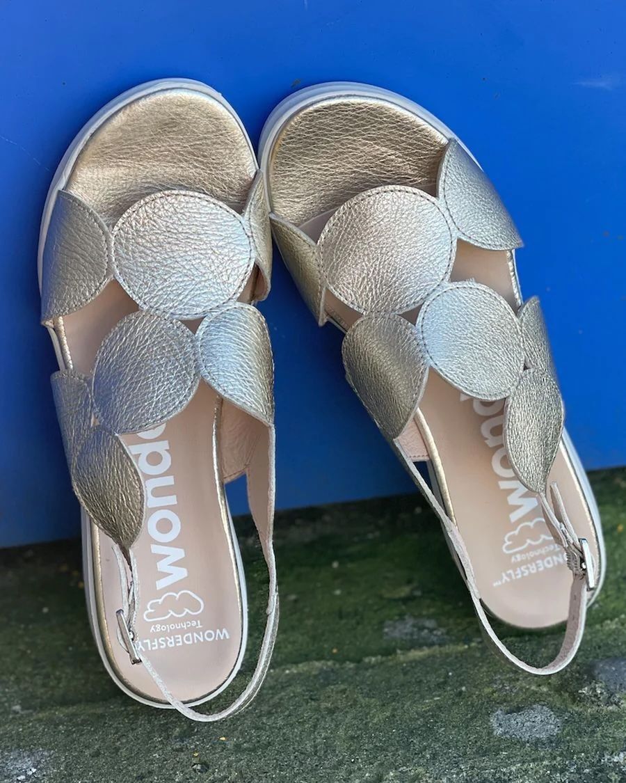 DERRY GOLD METALLIC LEATHER SANDAL