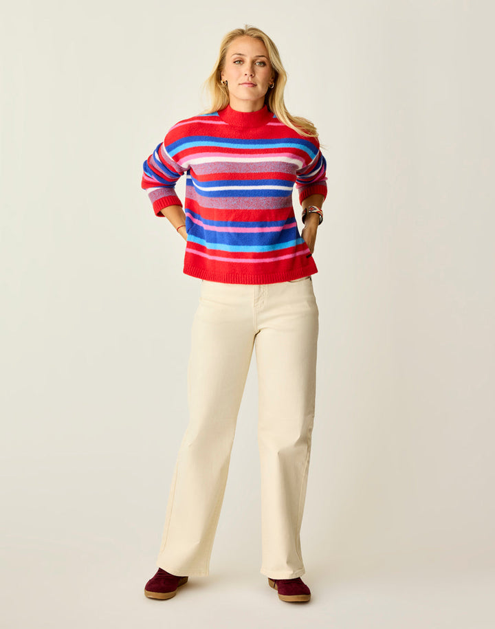 OLIVIA MULTISTRIPE PLUSH SWEATER