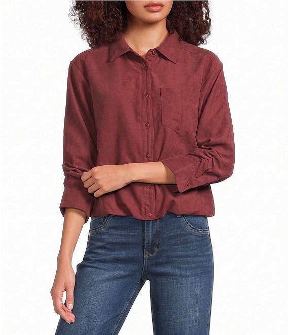 APPLE BUTTER 3/4 SLEEVE BUBBLE HEM TOP
