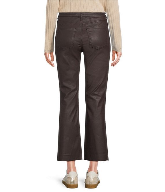 CHOCOLATE KELSEY COATED HIGH RISE ANKLE FLARE JEANS
