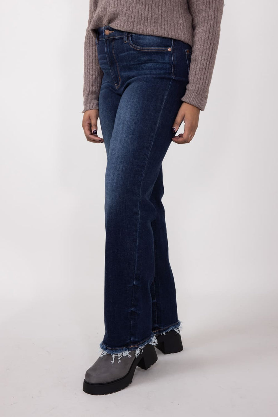 EDEN MIDRISE DARK WASH STRAIGHT LEG JEANS
