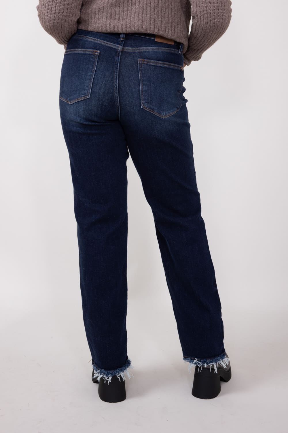 EDEN MIDRISE DARK WASH STRAIGHT LEG JEANS
