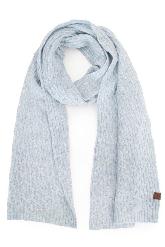 BABY BLUE CHAIN LINK CABLE SCARF