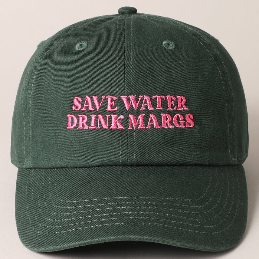 GREEN SAVE WATER DRINK MARGS  HAT
