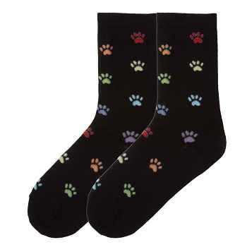 Colorful Paw Prints Socks By K-Bell
