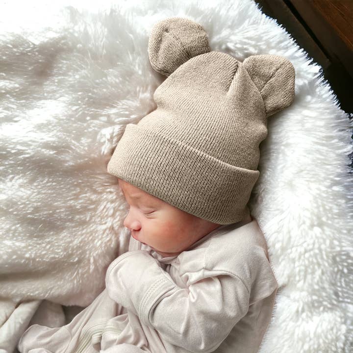 SAND BEAR INFANT HAT