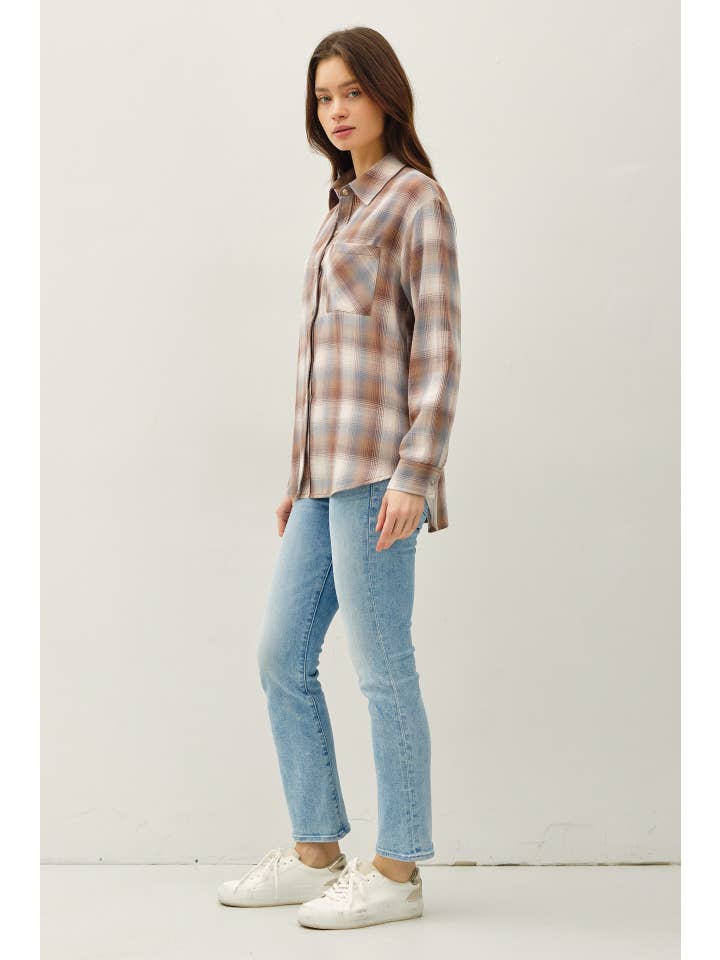 CAMPBELL MOCHA PLAID SHIRT