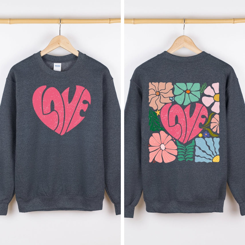 RETRO LOVE GRAPHIC CREW SWEATSHIRT

