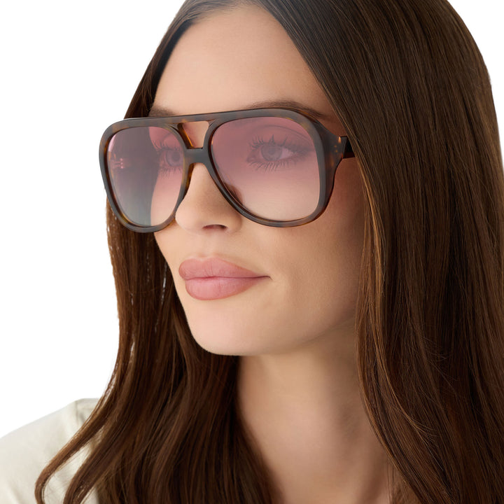 PAULINE HONEY TORTOISE ROSE GRADIENT SUNGLASSES