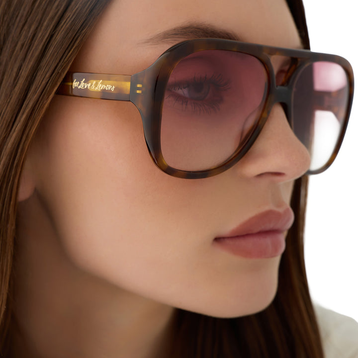 PAULINE HONEY TORTOISE ROSE GRADIENT SUNGLASSES