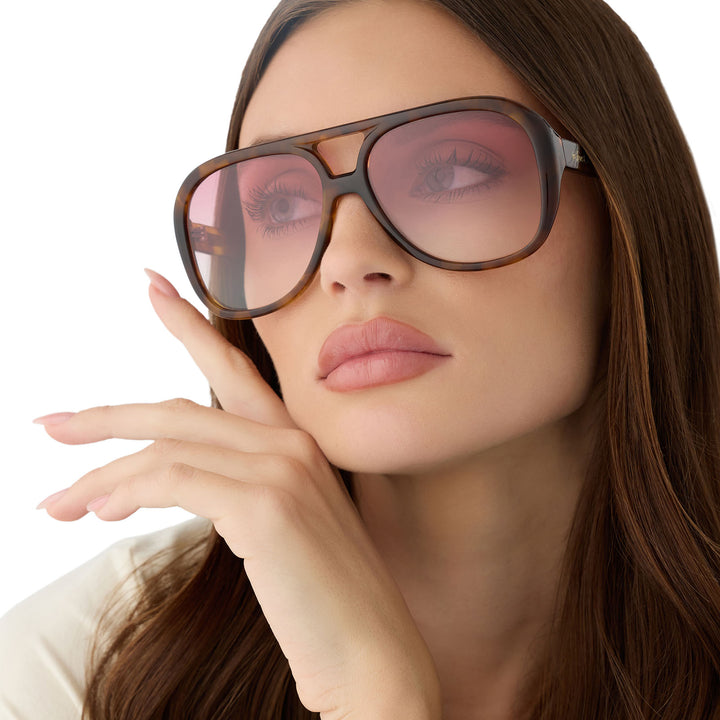 PAULINE HONEY TORTOISE ROSE GRADIENT SUNGLASSES
