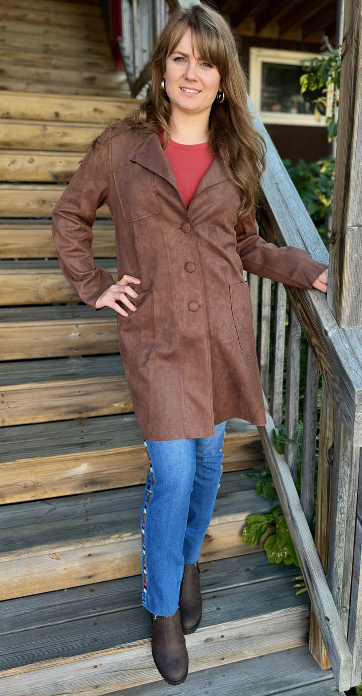 CAMILLE BROWN 3 Button CAR COAT