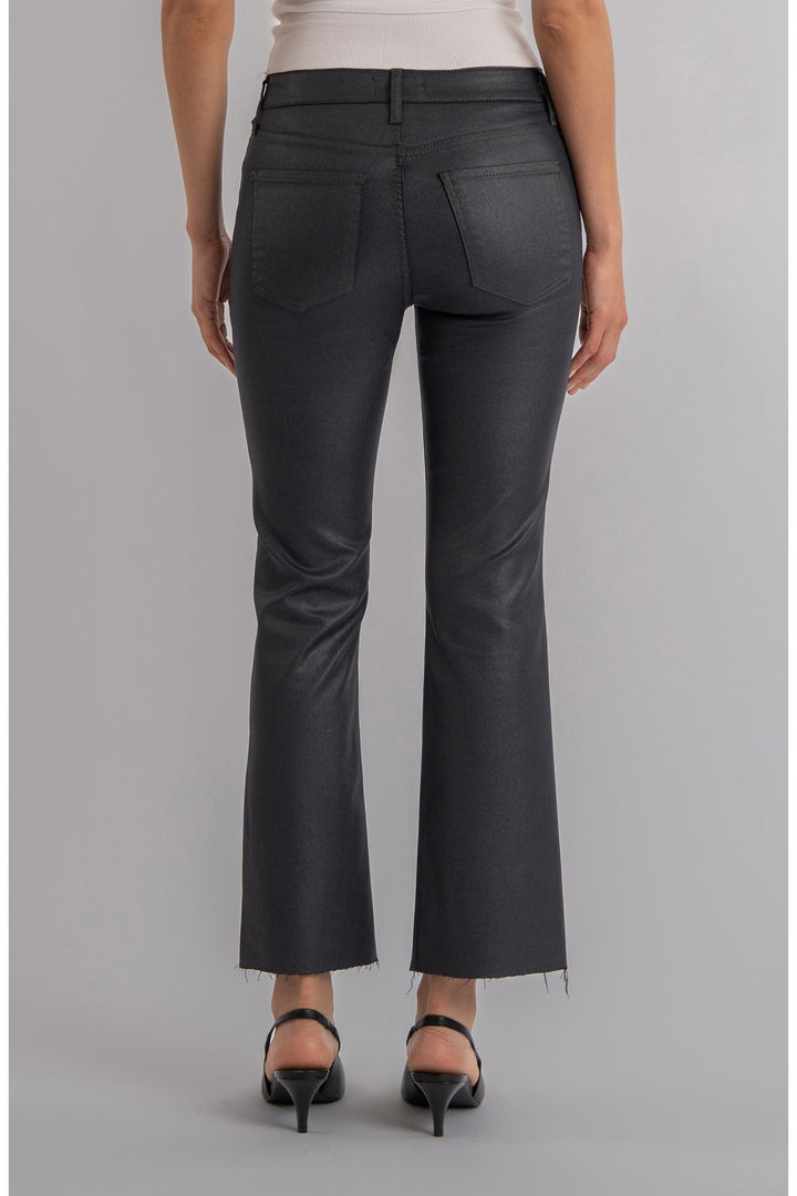 KELSEY SILVER BELL COATED KICK FLARE JEANS