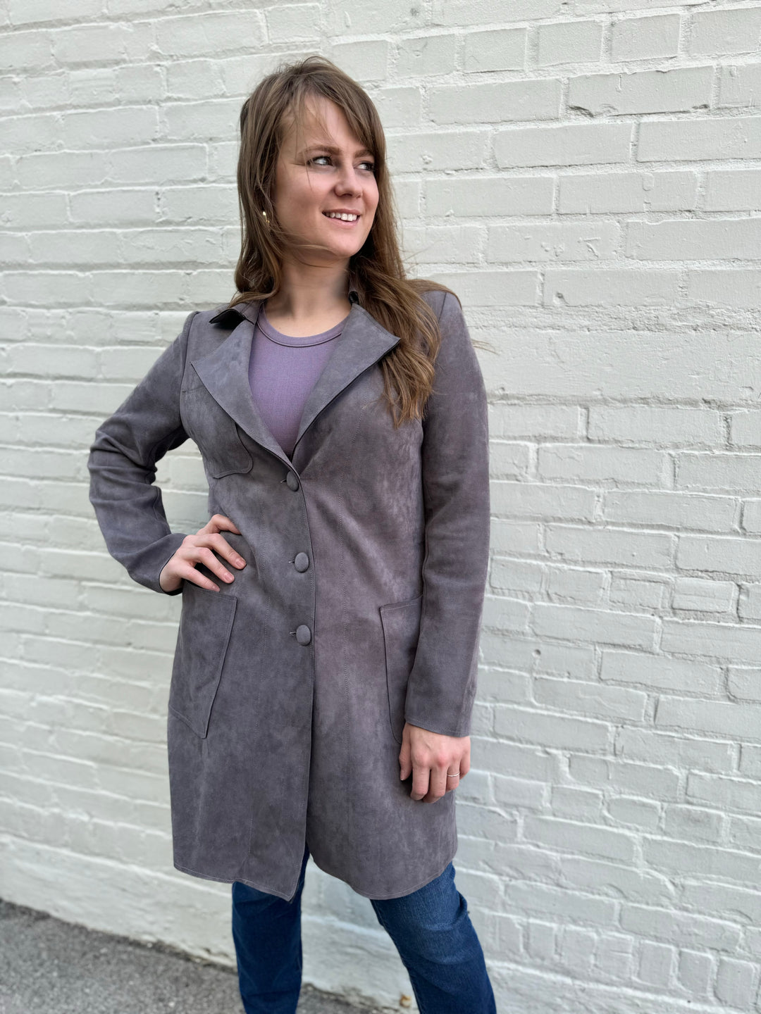 CAMILLE GREY CAR COAT