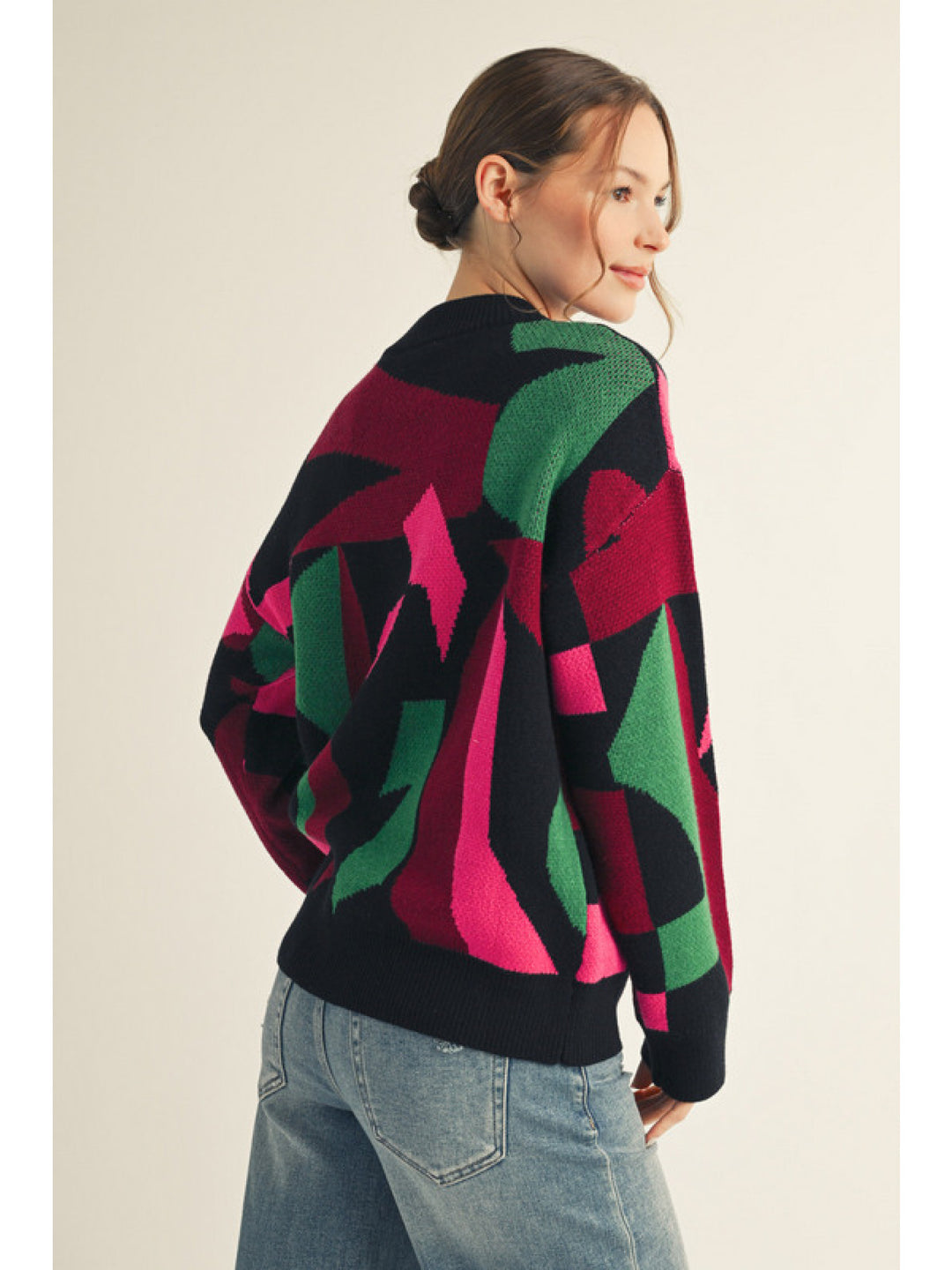 BEATRICE ABSTRACT PRINT SWEATER