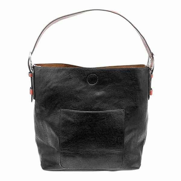 Black Hobo W/Cedar Handle Handbag By Joy Susan
