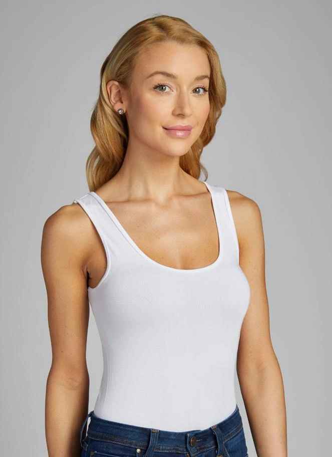 White Bamboo Double Scoop Tank
