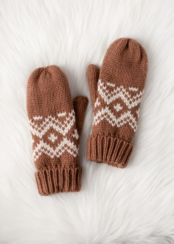 MOCHA SPECKLED MITTENS
