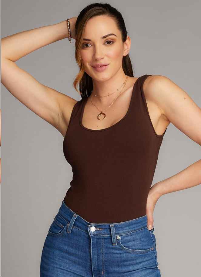 Brown Bamboo Double Scoop Tank