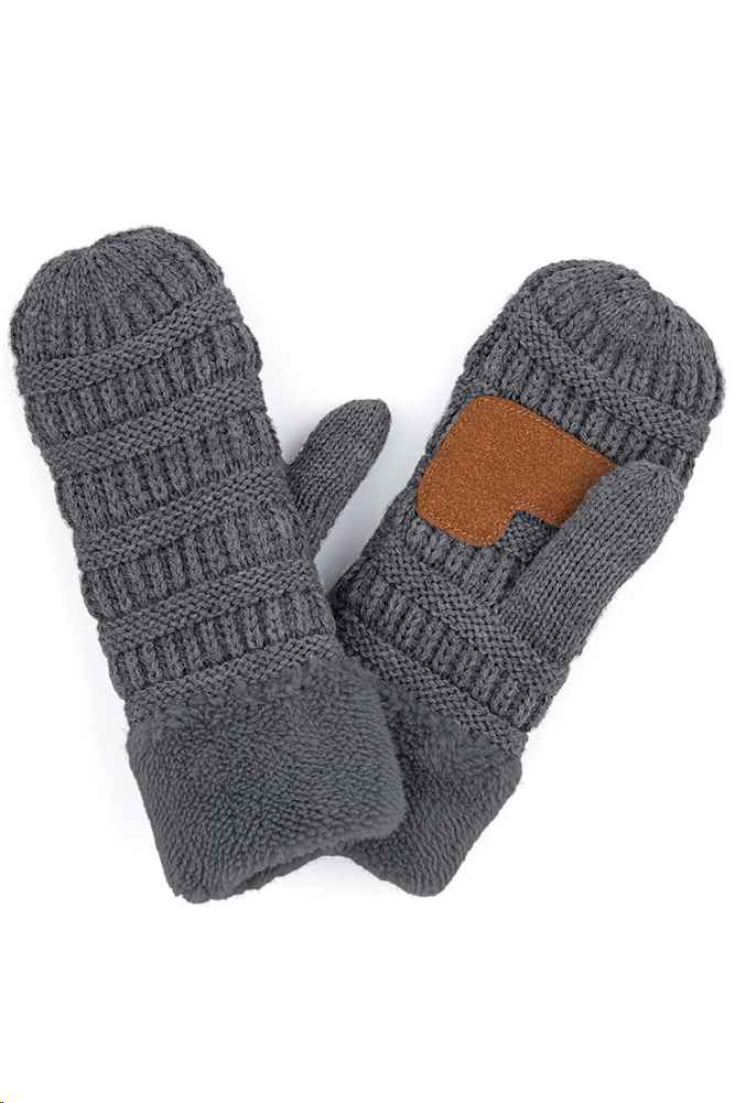 GREY ALPINE CABLE MITTENS