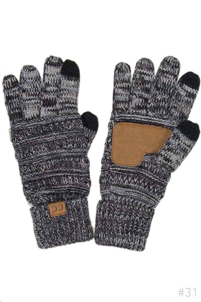 Black & Grey Mix Touch Screen Gloves
