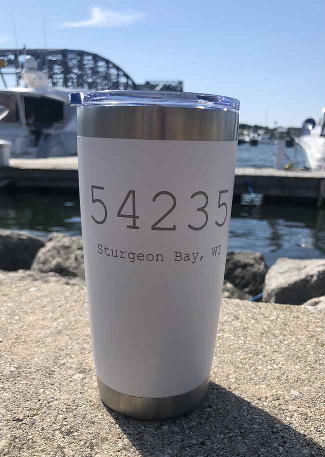 54235 STURGEON BAY 20oz WHITE TUMBLER
