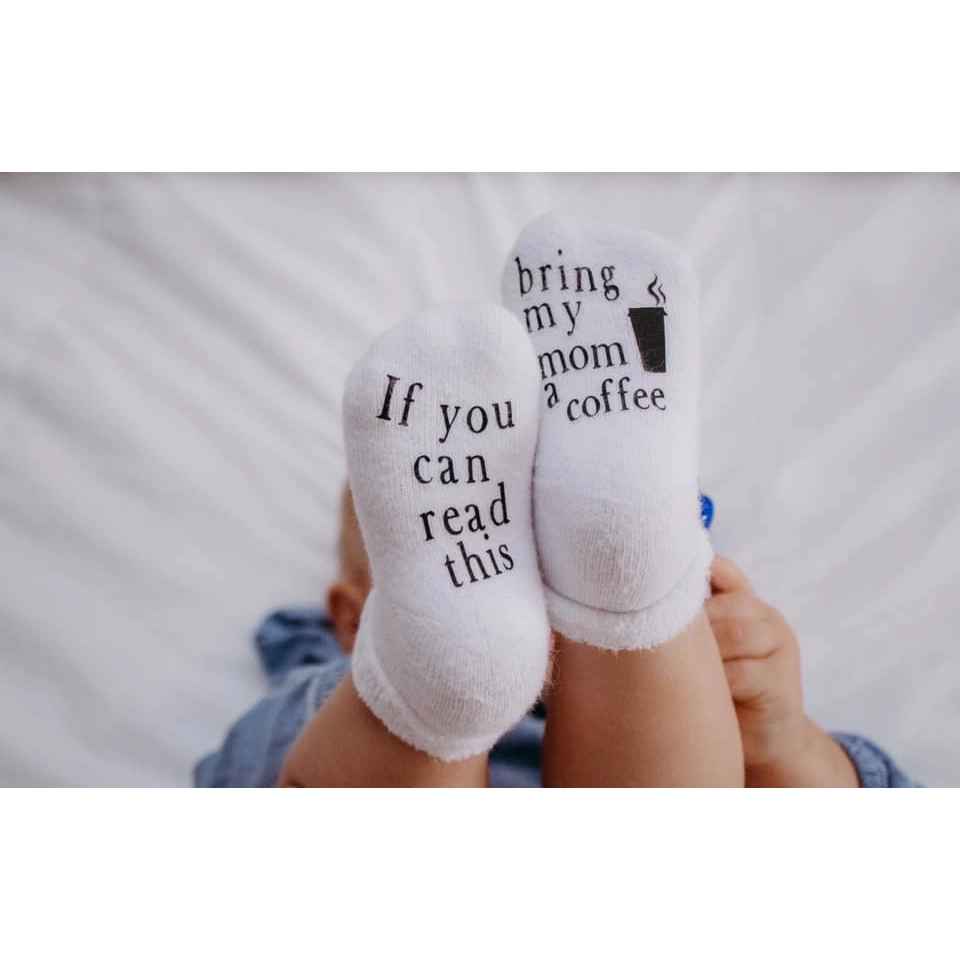 BRING MOM COFFEE BABY SOCKS