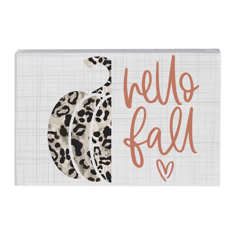 HELLO FALL LEOPARD SIGN