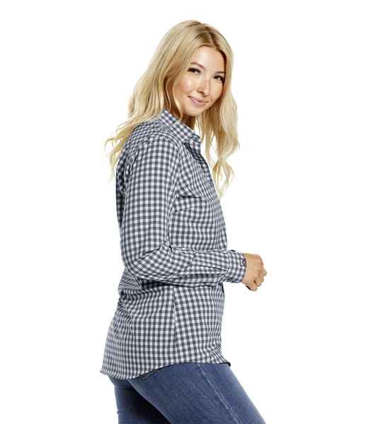 Jet Gray Gingham Influencer Blouse
