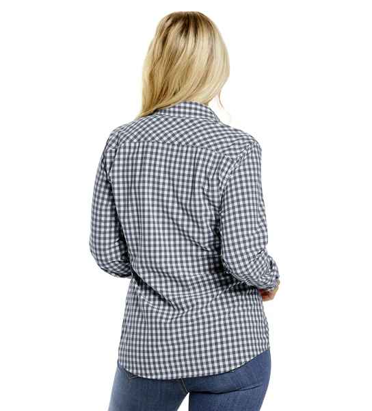 Jet Gray Gingham Influencer Blouse