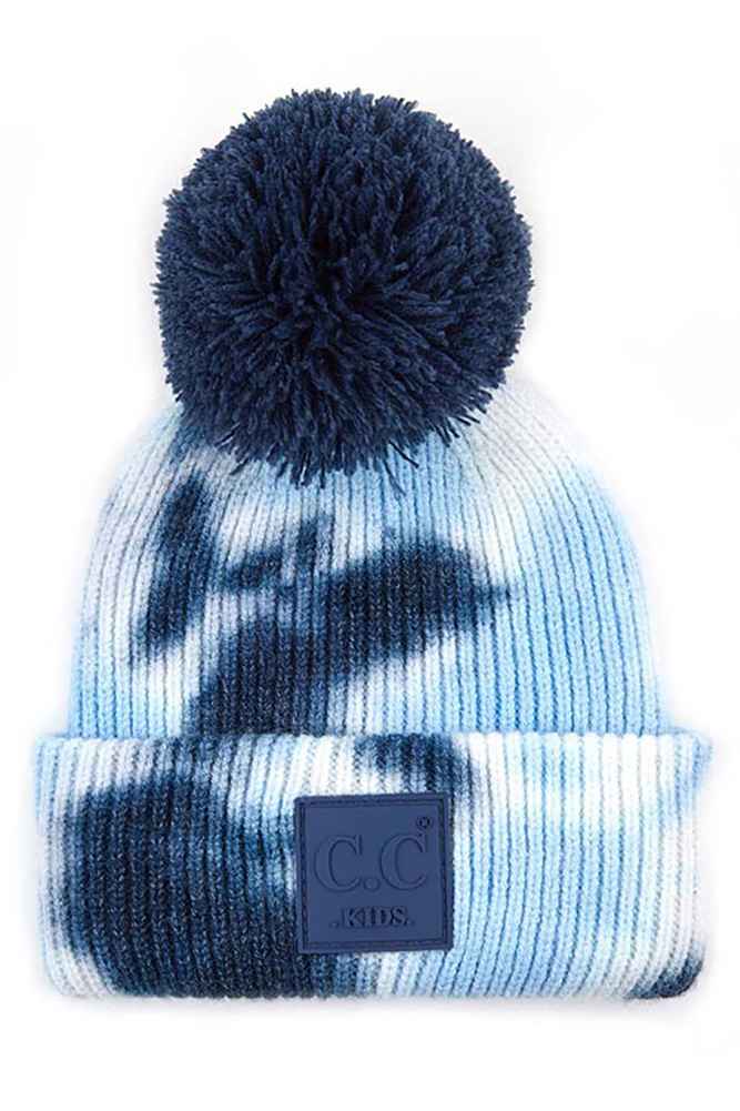 Youth Indigo Dreams Tie Dye Pom Hat