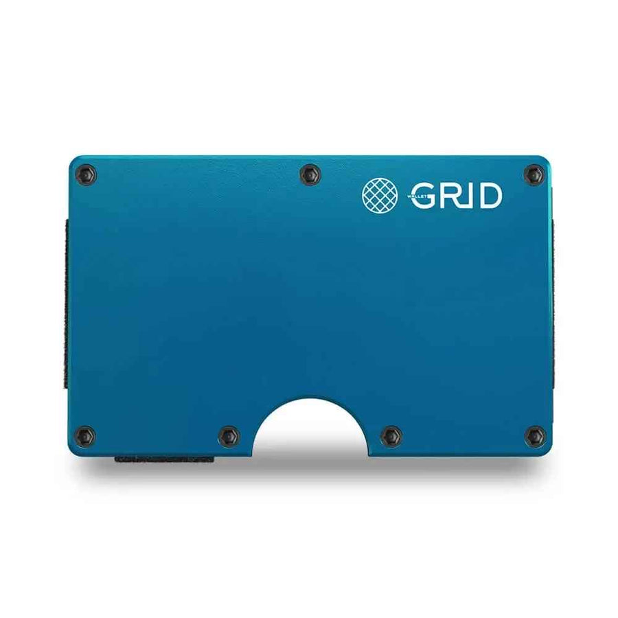 BLUE ALUMINUM GRID WALLET
