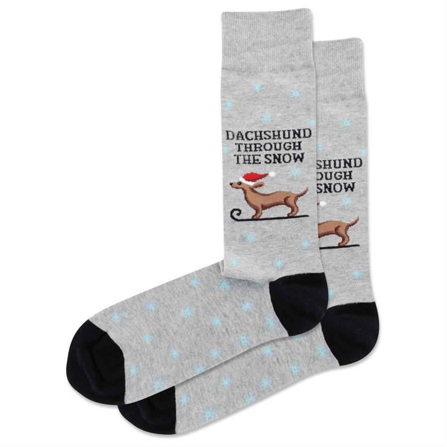 Men's Dachshund Through The Snow Socks