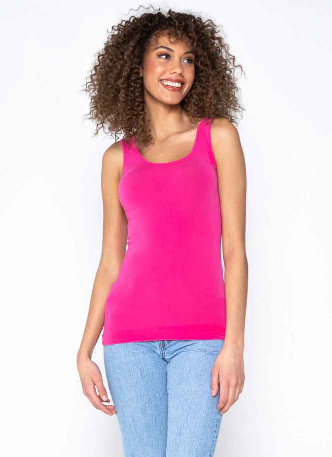 Fuschia Bamboo Long Scoop Tank