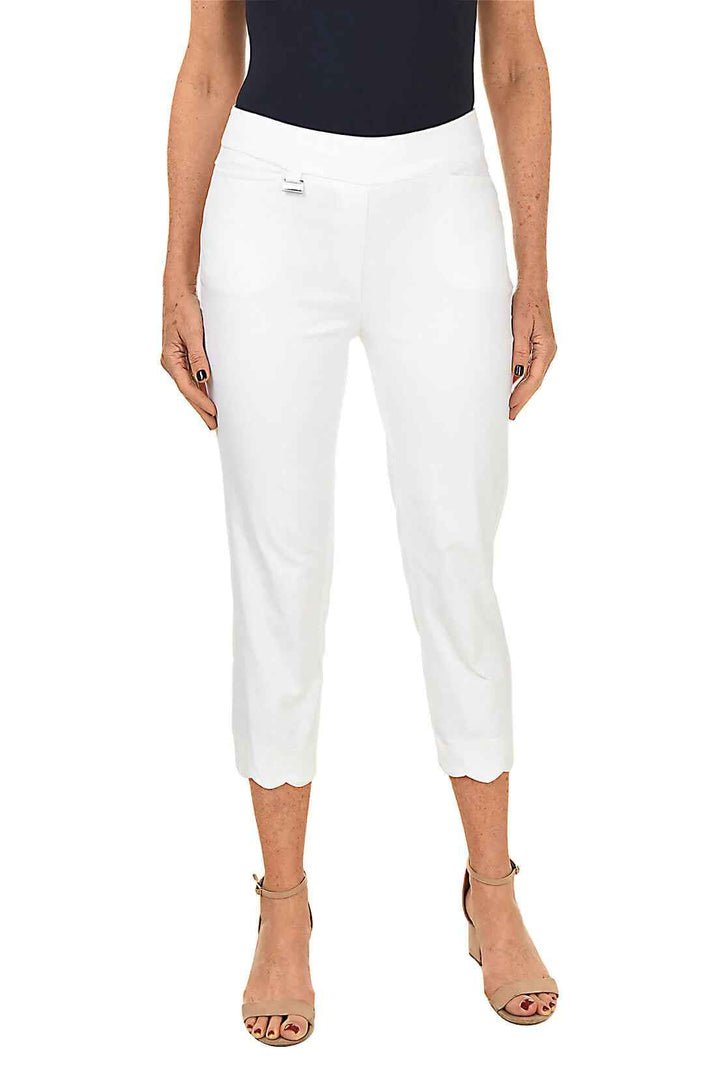 Liz White Scallop Bottom Capri