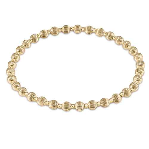 Dignity Grateful Pattern Gold 4mm Bead Bracelet
